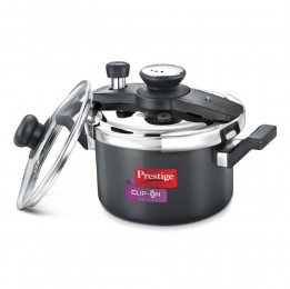 Prestige Clip-on Mini Induction Base Hard Anodised Aluminium Pressure Cooker with Lid, 3 Litre